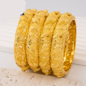 สร้อยข้อมือแฟชั่นแบบเปิดปรับได้24K ชุบทองกลางตะวันออกซาอุดิดูไบไนจีเรียเครื่องประดับกำไลข้อมือ - Product Image 1