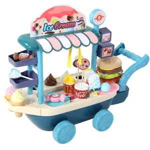 卸売キャンディーセールトロリーミニシミュレーションガールプレイハウスショップおもちゃフードアイスクリームハンドカート