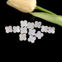 Trèfle en zircon lourd de haute qualité QinFa Crafts, 13x13x2.1mm, 1.2g, coquille de nacre blanche naturelle, pierre de trèfle, vente en gros à Dubaï