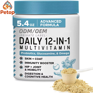 Suplementos en Polvo Multivitamínicos Naturales <span class=keywords><strong>para</strong></span> <span class=keywords><strong>Perros</strong></span> Petop OEM, MSM y <span class=keywords><strong>Probióticos</strong></span> <span class=keywords><strong>para</strong></span> la Salud Inmunológica, de la Piel, el Pelaje, las Articulaciones y Digestiva - Orgánicos - Product Image 1