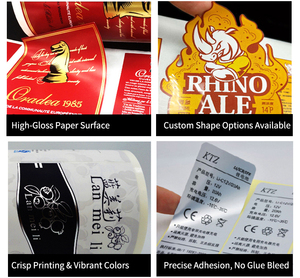 Etiquetas Adhesivas de Papel Recubierto Duradero Personalizadas y Pegatinas para Botellas de Bebidas y Etiquetas de Precios - Product Image 2