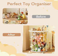 Grande table de rangement pour animaux en peluche, bac de rangement robuste en métal pour jouets d'enfants, support pour animaux de la ferme en peluche, organisateur de jouets en peluche