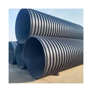 Tuyau en PEHD ondulé à double paroi de 12 pouces tuyau de drainage de 6 pouces tuyau d'eau souterrain de ponceau en plastique à vendre tuyau de vidange de 600mm