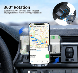 ที่ยึดโทรศัพท์บนแผงหน้าปัดรถยนต์แบบช่องลม-วัสดุ ABS ฐานหมุนได้และดีไซน์พกพาสะดวก - Product Image 5