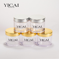 En stock Pot transparent cosmétique en plastique Crème de gommage corporel avec couvercles dorés pour emballage de crème capillaire de 250ml