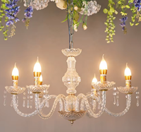 Lustre LED FUNMOOD classique style bougie en cristal à trois niveaux, modèle 3008, 6/8/12 ampoules, suspension décorative pour mariages et hôtels