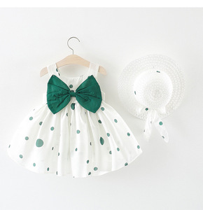 Summer Baby <b>Clothes</b> Toddler Cute Polka Dot Sleeveless Sundress <b>Princess</b> with Bow Cotton Baby Girl Dresses - Product Image 1