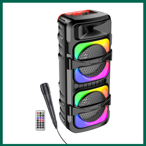 Rechargeable <b>Speaker</b> 2x8 LED <b>Lights</b> 30W <b>Bluetooth</b> USB FM Portable Outdoor Use - Product Image 4