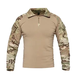 SS-134 высокое качество мужские армейские футболки с длинными рукавами; Рубашка с камуфляжным принтом