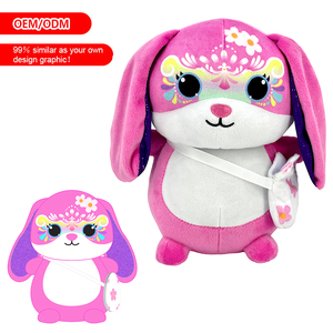 EN71 personalizado primavera Pascua púrpura Fuzzy Bunny Plushie Animal de peluche conejo de peluche juguete para regalo para chico hora de acostarse amigo con oreja flexible - Product Image 2