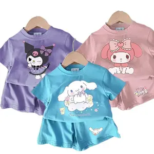 2024 verão novo bebê meninas moda dos desenhos animados bonito camiseta ins shorts dois conjuntos