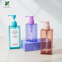 Bouteille transparente en PET avec pompe à lotion pour shampoing, gel douche, après-shampoing, 100 ml, 200 ml, format voyage, emballage pour soins de la peau