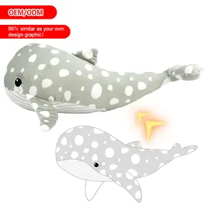 EN71 CPC สีเทานุ่มปลาวาฬ Big Hugging หมอนตุ๊กตาตุ๊กตาโรงงานทําเองขนาดใหญ่เบาะ Plushies ตุ๊กตาปลาสัตว์ของเล่นตุ๊กตา