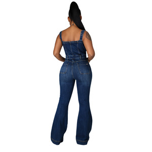 TPY0 Mono de Mezclilla para Mujer, Estilo Personalizado o con Logotipo ODM, Cierre de un Botón, Estampado Digital Sólido, Estilo <span class=keywords><strong>Jogger</strong></span> - Product Image 6