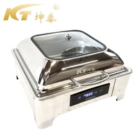 Réchaud de buffet carré simple électrique de luxe d'acier inoxydable pour la restauration de réchauffeurs de nourriture d'hôtel et de restaurant de partie