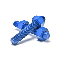 Visserie hexagonale en acier au carbone durable DIN931 avec revêtement PTFE bleu, résistante à la corrosion, M10-M42, pour l'industrie chimique