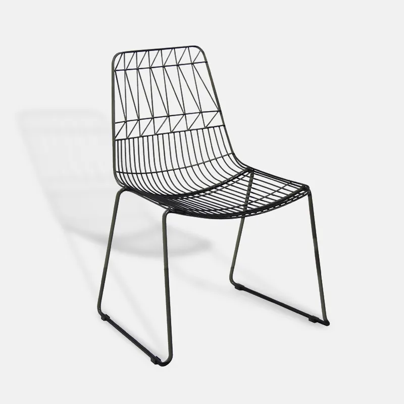Stacking lucy steel gold wire chair metal arrow golden chair modern chromed steel bertoia wire chair