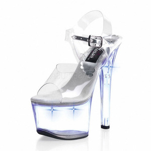 Sandali Sexy con Tacco Alto 17 cm in Cristallo Nero Lucido, Antiscivolo e Resistenti all'Usura, per Pole Dance - Product Image 4