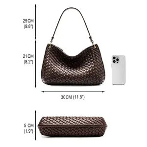Custom neverfull luxury omuz cantasi women's leather woven tote bags wallets for fashionable bolsa feminina transversal handbags