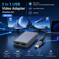 Adaptador DisplayLink USB C a HDMI Dual 4K 60Hz Tipo C USB a 2 en 1, Conversor de Video para Monitor Dual para MacBook Windows M1 M2 M3