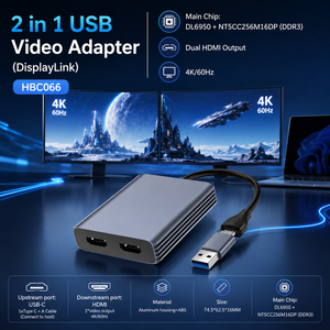 Adaptador DisplayLink <span class=keywords><strong>USB</strong></span> C a <span class=keywords><strong>HDMI</strong></span> Dual 4K 60Hz Tipo C <span class=keywords><strong>USB</strong></span> a 2 en 1, Conversor de Video para Monitor Dual para MacBook Windows M1 M2 M3 - Product Image 5