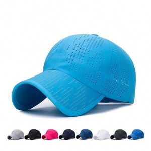 Gorra de béisbol unisex transpirable de malla completa, de secado rápido, sin estructura, ligera, refrescante, para deportes acuáticos, con orificios cortados con láser - Product Image 1