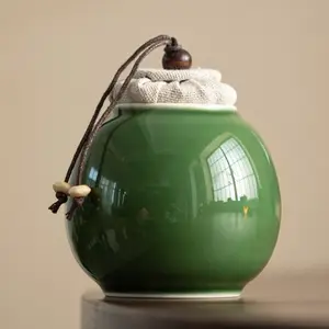日本手工冰灰釉面陶瓷茶旅行罐