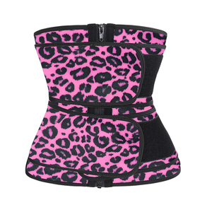 NANBIN Pink Leopard Double Straps Latex <strong>Waist</strong> <strong>Trainer</strong> <strong>Women</strong> Plus Size Tummy Tucker Body Shaper Fitness Girdle Corset - Product Image 2
