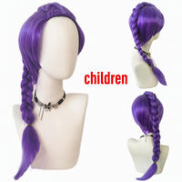 Perruque synthétique violette tendance, design chignon noué, longue tresse simple, fibre résistante à la chaleur, pour femmes, idéale pour les fêtes et événements, perruque de costume