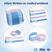 Bracelet médical pour nouveau-né, imperméable et résistant à l'alcool, bracelet d'identification écrit à la main, bracelet d'identification sécurisé pour bébé