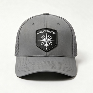 Custom Trucker Hat with Compass Embroidery Adjustable Mesh Back Baseball <b>Cap</b> for Outdoor <b>Hiking</b> Surfing - Product Image 1