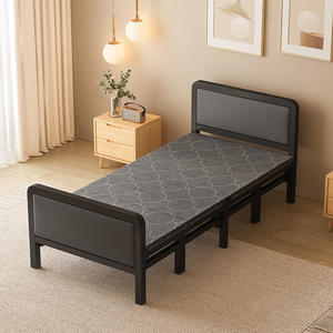 Letto Singolo Pieghevole di Lusso con Testiera Imbottita Morbida, Struttura in Metallo Economica, Larghezza 90cm - Product Image 1
