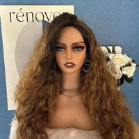 Perruque synthétique MEILASI en fibre haute température, fabriquée à la machine, longue, bouclée, à ondulations lâches, pour femmes, avec ligne de cheveux naturelle