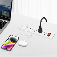 Prise de courant USB intelligente avec interrupteurs et prises standard US 125V, 2 prises, petite multiprise pour meubles