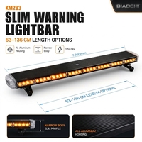 Barre lumineuse d'urgence LED noire et mince en aluminium de 85 cm avec éclairage d'appoint et feu stop pour véhicules et camions Ford CL