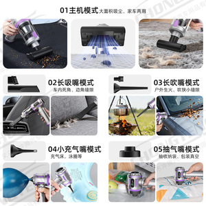 Aspiradora de mano para coche con fuerte succión, aspiradora seca portátil recargable de 0,3 l para uso en coche y hogar - Product Image 3