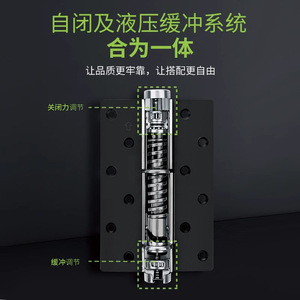 Charnière hydraulique Kaishengxi Ae de 6 pouces en alliage d'aluminium, charnière de porte dissimulée avec amortissement et fermeture automatique - Product Image 4