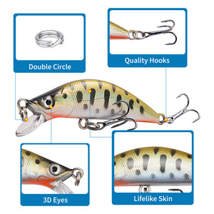 Señuelo de pesca de plástico duro XY-613, grabado con láser, 5.6cm 5g, cebo de aguas medias para pesca de lubina - Product Image 4
