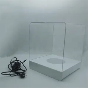 Personnalisé Pas Cher Direct Usine LED Transparent Pop Cabinet Vitrine Boîte acrylique Vitrine avec Lumières et Prise