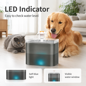 Bebedero para Gatos Ultra Silencioso, Dispensador Automático de Agua con Luz LED, Capacidad de 2L, Filtro, Material PP, Recargable - Product Image 4