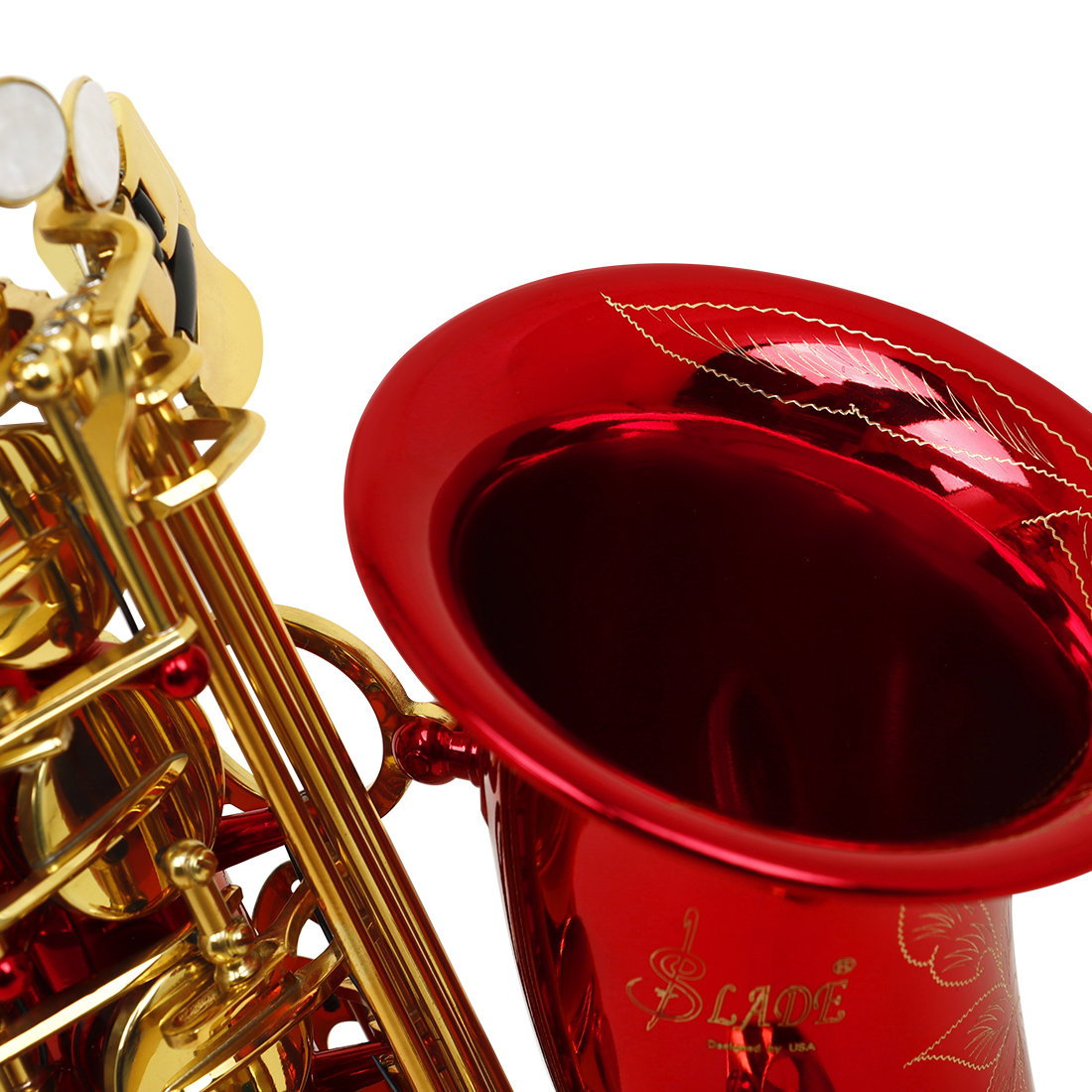 SLADE EB Saxophone with Pattern White Button Red Alto| Alibaba.com