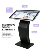 Kiosque tableau blanc interactif 65 pouces avec 20 points tactiles, système Android 12, vente directe usine