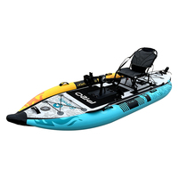 Kayak de pêche gonflable à propulsion pédale préféré pour la pêche en mer, capacité 1 personne, écologique