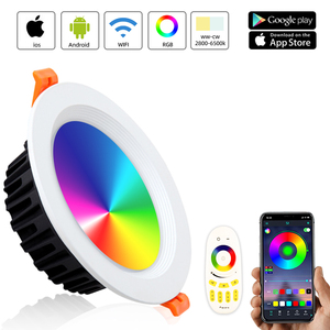 스마트 led 통 6 인치 dimmable 라운드 recessed 10W-20W RGB + CCT 2700K-6000K Wifi Tuya led 천장 통 - Product Image 2