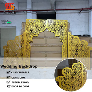 Décoration de mariage de luxe personnalisée SMOOTH, arche en PVC acrylique doré pour scène, événements et accessoires de fête - Product Image 2