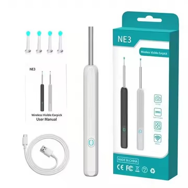 Smart Visual Ear Cleaner with 1296P Camera 6 LED Lights USB C Charging Ear Wax Removal Tool WIFI Connection Electric Earpick
