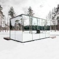Villas victoriennes rectangle de luxe préfabriquées surface miroir verre trempé maison conteneur préfabriquée pour hôtels maisons préfabriquées
