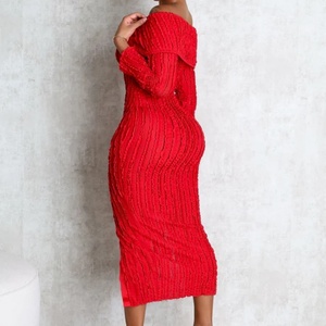 เดรสไหมพรมลายคลื่น แขนยาว ดีไซน์ทันสมัย ขายดีประจำปี 2025 สำหรับผู้หญิง สไตล์เรียบร้อย โชว์ช่วงเอวเล็กน้อย เหมาะสำหรับงานกลางคืน - Product Image 4