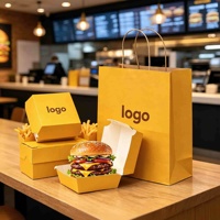 Boîtes d'emballage en papier pour hot-dogs, série de boîtes jetables pour frites, ailes de poulet et hamburgers à emporter
