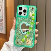 GOINGOO Coque de téléphone portable antichoc en TPU personnalisée, motif dessin animé, paillettes, miroir, perles, style streetwear